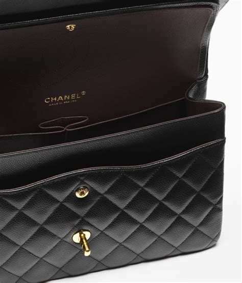 chanel large classic handbag a58600|Large classic handbag, Grained calfskin & gold.